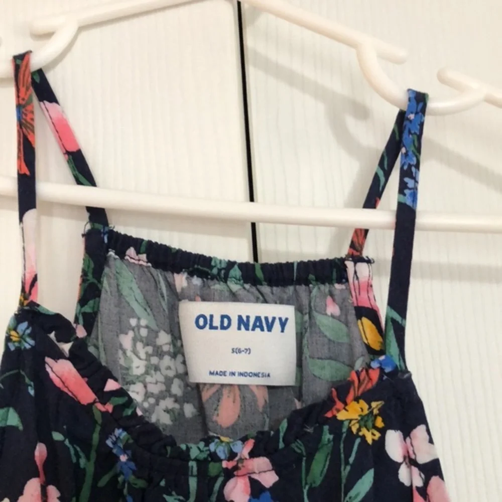 Girls old Navy spaghetti tank dress floral print‎ small 6-7